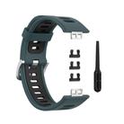 For Huawei Watch Fit Two-Color Silicone Watch Band(Olive Green+Black) - 2