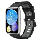 For Huawei Watch Fit Two-Color Silicone Watch Band(Black+Gray) - 1