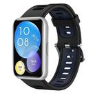 For Huawei Watch Fit Two-Color Silicone Watch Band(Black+Blue) - 1