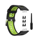 For Huawei Watch Fit Two-Color Silicone Watch Band(Black+Green) - 2