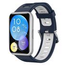 For Huawei Watch Fit Two-Color Silicone Watch Band(Midnight Blue+White) - 1