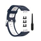 For Huawei Watch Fit Two-Color Silicone Watch Band(Midnight Blue+White) - 2
