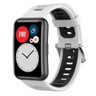 For Huawei Watch Fit New Two-Color Silicone Watch Band(White+Black) - 1