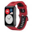 For Huawei Watch Fit New Two-Color Silicone Watch Band(Red+Black) - 1