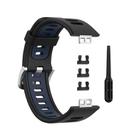 For Huawei Watch Fit Special Edition Two-Color Silicone Watch Band(Black+Blue) - 2