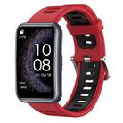 For Huawei Watch Fit Special Edition Two-Color Silicone Watch Band(Red+Black) - 1