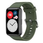 For Huawei Watch Fit New Solid Color Silicone Watch Band(Dark Green) - 1