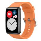 For Huawei Watch Fit New Solid Color Silicone Watch Band(Orange) - 1