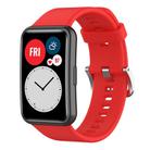 For Huawei Watch Fit New Solid Color Silicone Watch Band(Red) - 1