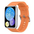 For Huawei Watch Fit Solid Color Silicone Watch Band(Orange) - 1