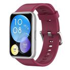 For Huawei Watch Fit Solid Color Silicone Watch Band(Wine Red) - 1