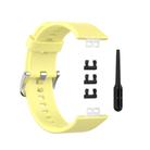 For Huawei Watch Fit Solid Color Silicone Watch Band(Milky Yellow) - 2