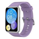 For Huawei Watch Fit Solid Color Silicone Watch Band(Light Purple) - 1