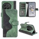 For OnePlus 12 Stitching Horizontal Flip Leather Phone Case(Green) - 1