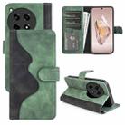 For OnePlus 12R Stitching Horizontal Flip Leather Phone Case(Green) - 1