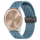 For GarminMove Trend 20mm Folding Magnetic Clasp Silicone Watch Band(Blue) - 1