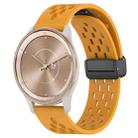 For GarminMove Trend 20mm Folding Magnetic Clasp Silicone Watch Band(Yellow) - 1