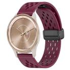 For GarminMove Trend 20mm Folding Magnetic Clasp Silicone Watch Band(Wine Red) - 1