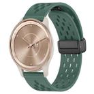 For GarminMove Trend 20mm Folding Magnetic Clasp Silicone Watch Band(Dark Green) - 1