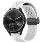 For Garmin Vivomove Sport 20mm Folding Magnetic Clasp Silicone Watch Band(White) - 1