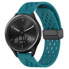 For Garmin Vivomove Sport 20mm Folding Magnetic Clasp Silicone Watch Band(Hidden Green) - 1