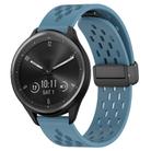 For Garmin Vivomove Sport 20mm Folding Magnetic Clasp Silicone Watch Band(Blue) - 1