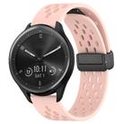 For Garmin Vivomove Sport 20mm Folding Magnetic Clasp Silicone Watch Band(Pink) - 1