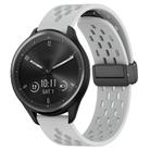 For Garmin Vivomove Sport 20mm Folding Magnetic Clasp Silicone Watch Band(Light Grey) - 1