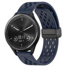 For Garmin Vivomove Sport 20mm Folding Magnetic Clasp Silicone Watch Band(Midnight Blue) - 1