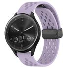 For Garmin Vivomove Sport 20mm Folding Magnetic Clasp Silicone Watch Band(Purple) - 1