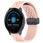 For Garmin Vivoactive3 Music 20mm Folding Magnetic Clasp Silicone Watch Band(Pink) - 1