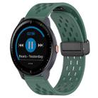 For Garmin Vivoactive3 Music 20mm Folding Magnetic Clasp Silicone Watch Band(Dark Green) - 1