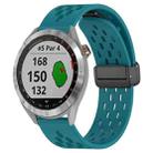 For Garmin Approach S40 20mm Folding Magnetic Clasp Silicone Watch Band(Hidden Green) - 1