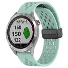 For Garmin Approach S40 20mm Folding Magnetic Clasp Silicone Watch Band(Teal) - 1