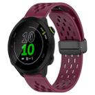 For Garmin Forerunner 158 20mm Folding Magnetic Clasp Silicone Watch Band(Wine Red) - 1