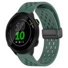 For Garmin Forerunner 158 20mm Folding Magnetic Clasp Silicone Watch Band(Dark Green) - 1