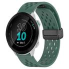 For Garmin Forerunner 55 20mm Folding Magnetic Clasp Silicone Watch Band(Dark Green) - 1