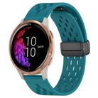 For Garmin Venu 20mm Folding Magnetic Clasp Silicone Watch Band(Hidden Green) - 1