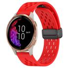 For Garmin Venu 20mm Folding Magnetic Clasp Silicone Watch Band(Red) - 1