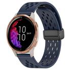 For Garmin Venu 20mm Folding Magnetic Clasp Silicone Watch Band(Midnight Blue) - 1