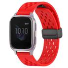 For Garmin Venu SQ 20mm Folding Magnetic Clasp Silicone Watch Band(Red) - 1