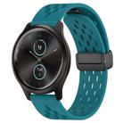 For Garmin VivoMove Style 20mm Folding Magnetic Clasp Silicone Watch Band(Hidden Green) - 1