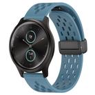 For Garmin VivoMove Style 20mm Folding Magnetic Clasp Silicone Watch Band(Blue) - 1