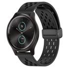For Garmin VivoMove Style 20mm Folding Magnetic Clasp Silicone Watch Band(Black) - 1