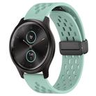 For Garmin VivoMove Style 20mm Folding Magnetic Clasp Silicone Watch Band(Teal) - 1