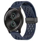 For Garmin VivoMove Style 20mm Folding Magnetic Clasp Silicone Watch Band(Midnight Blue) - 1