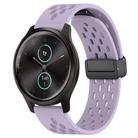 For Garmin VivoMove Style 20mm Folding Magnetic Clasp Silicone Watch Band(Purple) - 1