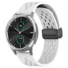 For Garmin VivoMove Luxe 20mm Folding Magnetic Clasp Silicone Watch Band(White) - 1