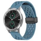 For Garmin VivoMove Luxe 20mm Folding Magnetic Clasp Silicone Watch Band(Blue) - 1