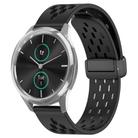 For Garmin VivoMove Luxe 20mm Folding Magnetic Clasp Silicone Watch Band(Black) - 1